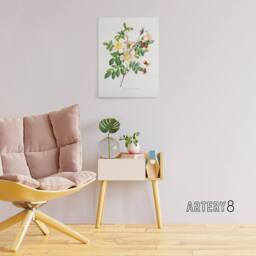 "Artery8 White Rose Floral Redoute Vintage Canvas Wall Art - Size: W24"" x H32""" - thumbnail 3