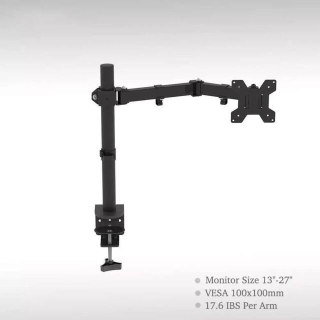 "VOGREX Single 13-27"" Monitor Desk Mount Arm Bracket in Black" - image 1