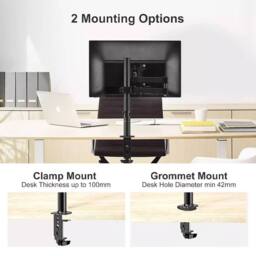 "VOGREX Single 13-27"" Monitor Desk Mount Arm Bracket in Black" - thumbnail 5