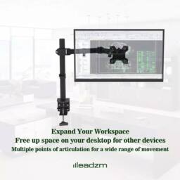 "VOGREX Single 13-27"" Monitor Desk Mount Arm Bracket in Black" - thumbnail 4
