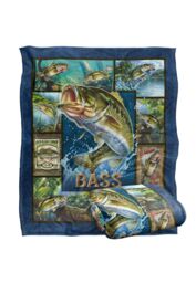 JQ Licensing Bass Fishing Silky Touch Super Soft Throw Blanket 152 X 127 cm in White - thumbnail 2