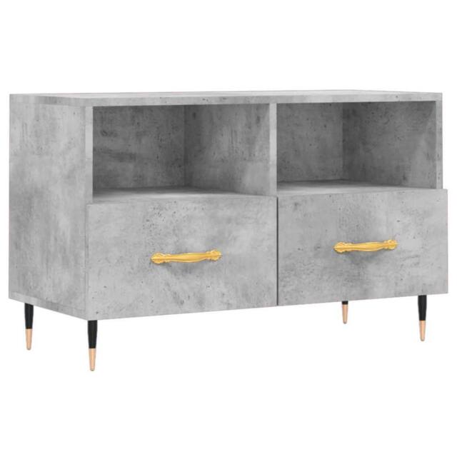 Berkfield Home TV Cabinet Concrete Grey 80x36x50 cm Engineered Wood - Size: 80 x 36 x 50 cm - image 1