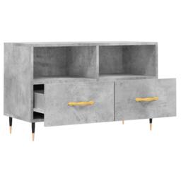 Berkfield Home TV Cabinet Concrete Grey 80x36x50 cm Engineered Wood - Size: 80 x 36 x 50 cm - thumbnail 6