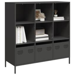 Berkfield Home Highboard¬†Black 101.5x39x103.5 cm Steel in Black - thumbnail 1