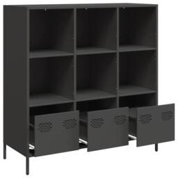Berkfield Home Highboard¬†Black 101.5x39x103.5 cm Steel in Black - thumbnail 4