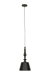 Orsina Matte Black Ceiling Pendant, Dome Suspension Light With Adjustable Cord, Lightweight Iron Hanging Lamp