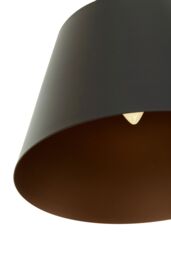 Orsina Matte Black Ceiling Pendant, Dome Suspension Light With Adjustable Cord, Lightweight Iron Hanging Lamp - thumbnail 5