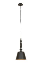 Orsina Matte Black Ceiling Pendant, Dome Suspension Light With Adjustable Cord, Lightweight Iron Hanging Lamp - thumbnail 2
