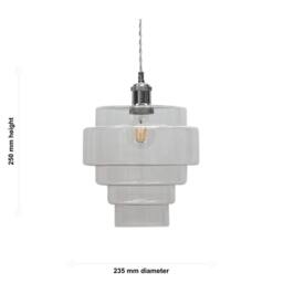 First Choice Lighting Set of 2 Benson - 5 Tier Clear Glass Easy Fit Pendant Lightshades - thumbnail 8