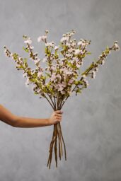 Orsina Cherry Blossom Spray - 94cm Pink, Delicate Faux Blossoms On A Graceful Branch Stem, Lifelike Artificial in Pink - thumbnail 4