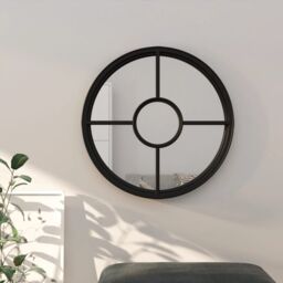 Berkfield Home Mirror Black 60x4 cm Iron Round for Indoor Use - thumbnail 1