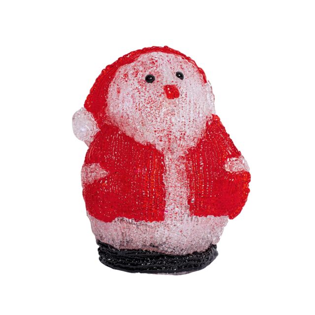 Samuel Alexander 19cm Acrylic Sitting Christmas Santa With 16 Ice White LEDs in Red - image 1