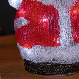 Samuel Alexander 19cm Acrylic Sitting Christmas Santa With 16 Ice White LEDs in Red - thumbnail 4