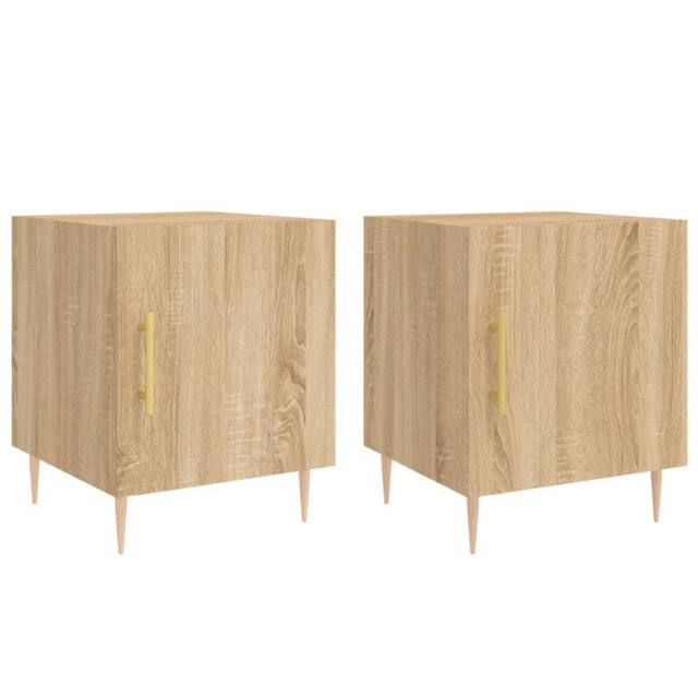 Berkfield Home Bedside Cabinets 2 pcs Sonoma Oak 40x40x50 cm Engineered Wood in Brown - Size: 40 x 40 x 50 cm - image 1