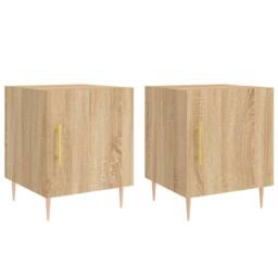 Berkfield Home Bedside Cabinets 2 pcs Sonoma Oak 40x40x50 cm Engineered Wood in Brown - Size: 40 x 40 x 50 cm - thumbnail 1