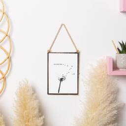 "Nicola Spring 2x Hanging Metal Photo Frames - 5"" x 7"" - Picture Frame Wall Mounted Frame with Rope in Black" - thumbnail 5