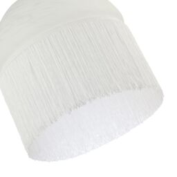Happy Homewares Traditional Opal White Domed Glass Pendant Shade with Long Tassels - thumbnail 4
