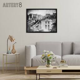 "Artery8 Daguerre Boulevard Du Temple Paris Framed Canvas Wall Art Print in Grey - Size: W12"" x H16""" - thumbnail 3