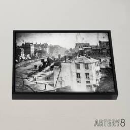 "Artery8 Daguerre Boulevard Du Temple Paris Framed Canvas Wall Art Print in Grey - Size: W12"" x H16""" - thumbnail 2