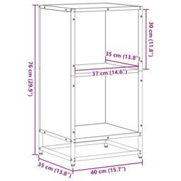 Berkfield Home Modern Book Cabinet Smoked Oak 40x35x76 cm Engineered Wood in Brown - Size: 40 x 35 x 76 cm - thumbnail 9