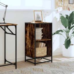 Berkfield Home Modern Book Cabinet Smoked Oak 40x35x76 cm Engineered Wood in Brown - Size: 40 x 35 x 76 cm - thumbnail 1