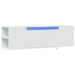 Berkfield Home TV Wall Cabinet with LED Lights White 135x31x39.5 cm - thumbnail 3