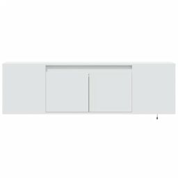 Berkfield Home TV Wall Cabinet with LED Lights White 135x31x39.5 cm - thumbnail 6