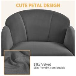 Kelvenix Cute Desk Chair Swivel Dark Gray in Dark Grey - Size: 0.6m2 - thumbnail 5