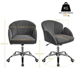 Kelvenix Cute Desk Chair Swivel Dark Gray in Dark Grey - Size: 0.6m2 - thumbnail 2