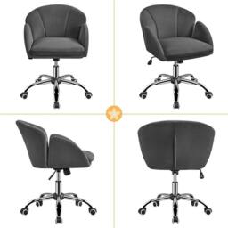 Kelvenix Cute Desk Chair Swivel Dark Gray in Dark Grey - Size: 0.6m2 - thumbnail 4