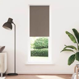 Berkfield Home Roller Blind Blackout Coffee 80x210 cm Fabric Width 75.7 cm Polyester in Brown - thumbnail 1