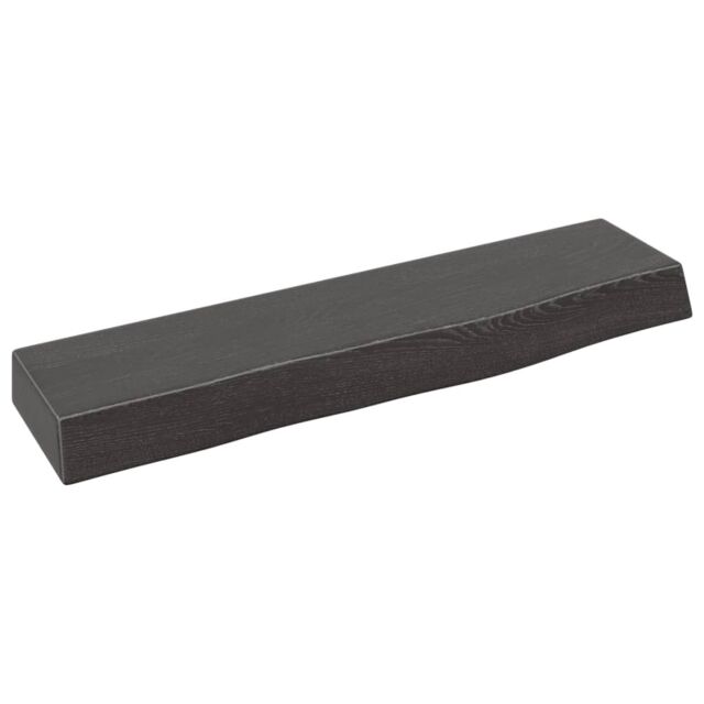 Berkfield Home Wall Shelf Dark Grey 40x10x4 cm Treated Solid Wood Oak in Brown - Size: 40 x 10 x 4 cm - image 1