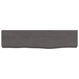 Berkfield Home Wall Shelf Dark Grey 40x10x4 cm Treated Solid Wood Oak in Brown - Size: 40 x 10 x 4 cm - thumbnail 2