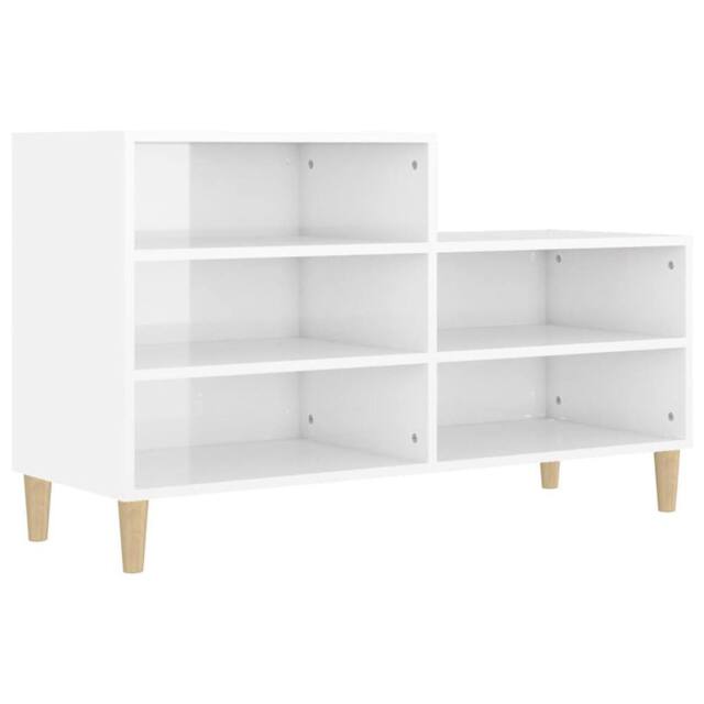 Berkfield Home Shoe Cabinet High Gloss White 102x36x60 cm Engineered Wood - Size: 102 x 36 x 60 cm - image 1