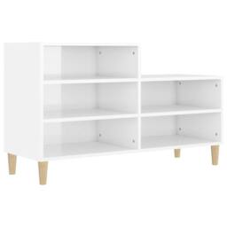 Berkfield Home Shoe Cabinet High Gloss White 102x36x60 cm Engineered Wood - Size: 102 x 36 x 60 cm
