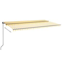 Berkfield Home Manual Retractable Awning with LED 600x350 cm Yellow & White - thumbnail 3