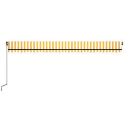 Berkfield Home Manual Retractable Awning with LED 600x350 cm Yellow & White - thumbnail 4