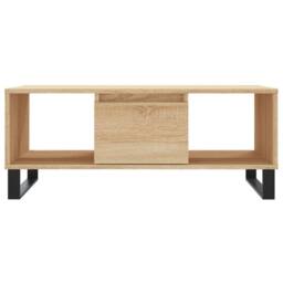 Berkfield Home Coffee Table Sonoma Oak 90x50x36.5 cm Engineered Wood in Light Tan - thumbnail 5
