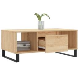 Berkfield Home Coffee Table Sonoma Oak 90x50x36.5 cm Engineered Wood in Light Tan - thumbnail 4