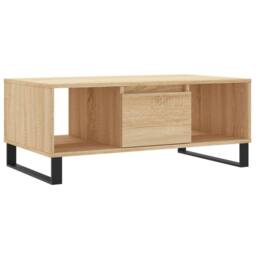 Berkfield Home Coffee Table Sonoma Oak 90x50x36.5 cm Engineered Wood in Light Tan - thumbnail 1