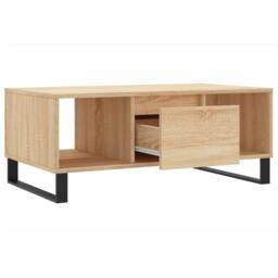 Berkfield Home Coffee Table Sonoma Oak 90x50x36.5 cm Engineered Wood in Light Tan - thumbnail 6