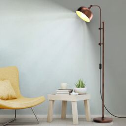 Costway Industrial Metal Floor Lamp Height Adjustable Tall Lightstand with 180 Degree Lampshade in Brown - thumbnail 5