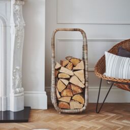 Ivyline Natural Rattan Tall Log Storage H90cm W35cm - thumbnail 1