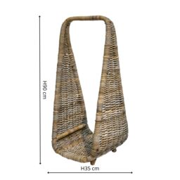 Ivyline Natural Rattan Tall Log Storage H90cm W35cm - thumbnail 5