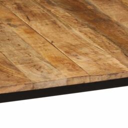 Berkfield Home Dining Table 140x70x75 cm Solid Wood Rough Mango in Brown - Size: 140 x 70 x 75 cm - thumbnail 6