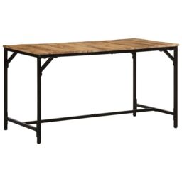 Berkfield Home Dining Table 140x70x75 cm Solid Wood Rough Mango in Brown - Size: 140 x 70 x 75 cm - thumbnail 1