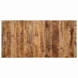 Berkfield Home Dining Table 140x70x75 cm Solid Wood Rough Mango in Brown - Size: 140 x 70 x 75 cm - thumbnail 4