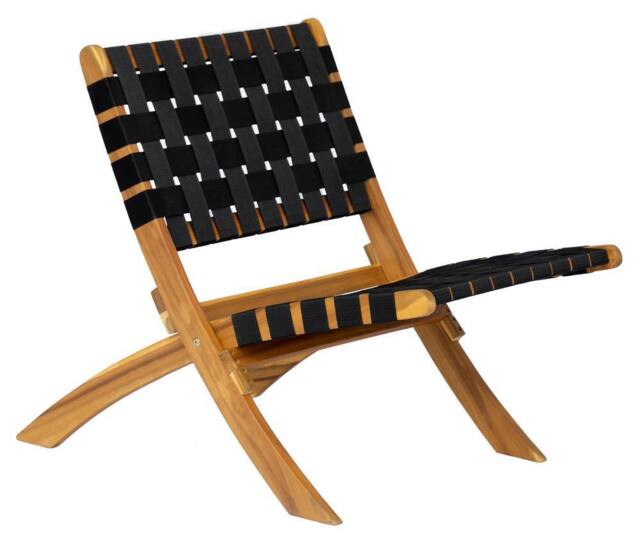 Nordlys Indoor Outdoor Armchair in Solid Acacia Wood & Rope in Black - image 1