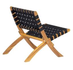 Nordlys Indoor Outdoor Armchair in Solid Acacia Wood & Rope in Black - thumbnail 3