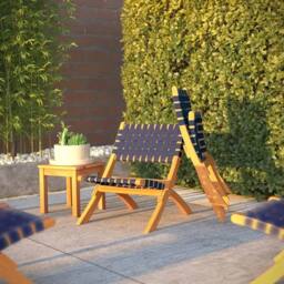 Nordlys Indoor Outdoor Armchair in Solid Acacia Wood & Rope in Black - thumbnail 4